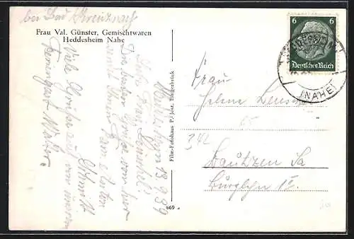 AK Heddesheim /Nahe, Hauptstrasse, Totalansicht
