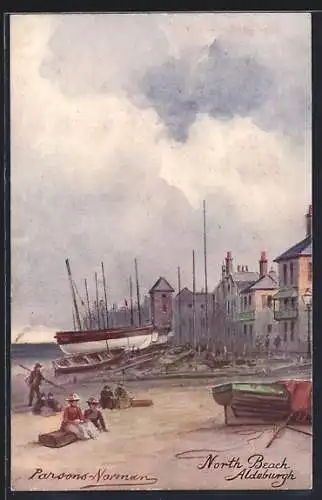 Künstler-AK Aldeburgh, North Beach