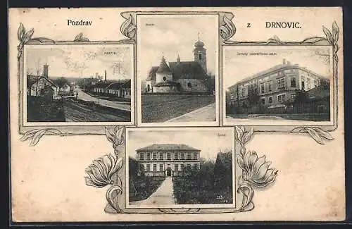 AK Drnovice, Kostel, Skola, Zemsky zaopatrovaci ustav