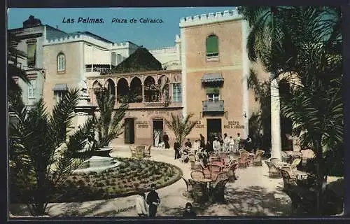 AK Las Palmas, belebter Plaza de Cairasco