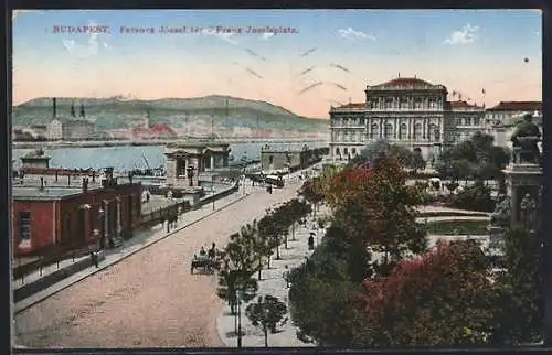 AK Budapest, Franz Josefsplatz aus der Vogelschau