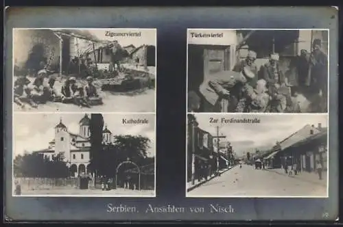 AK Nisch, Zigeunerviertel, Türkenviertel, Kathedrale und Zar Ferdinandstrasse