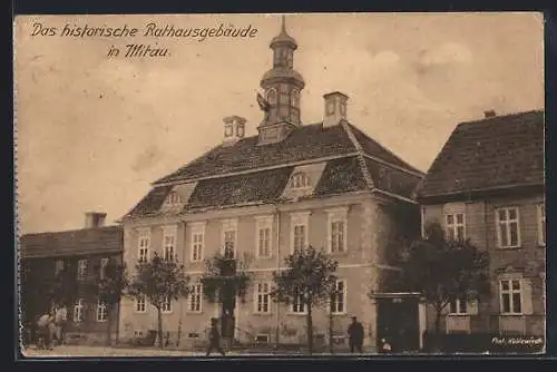 AK Mitau, Historisches Rathausgebäude, Eingangsfassade