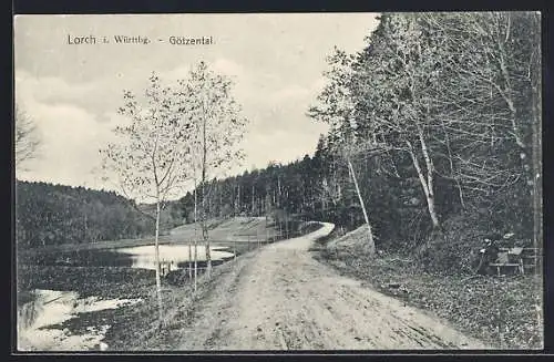 AK Lorch / Remstal, Wegpartie im Götzental