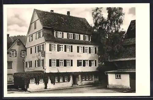 AK Altensteig /Schwarzwald, Hausansicht der Cafe-Pension Hirsch, Inh. Toni Bossle