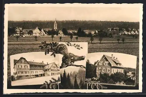 AK Simmersfeld /Schwarzw., Gasthof und Pension zum Anker, Wohnhaus, Teilansicht