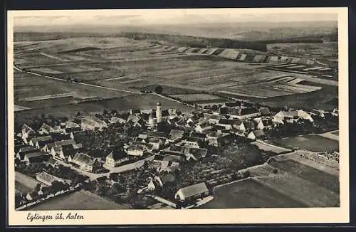 AK Eglingen b. Aalen, Totalansicht aus der Vogelschau, Fliegeraufnahme