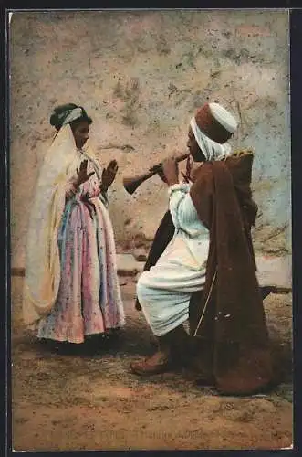 AK Musicien et Danseuse du Sud, Araber mit Flöte