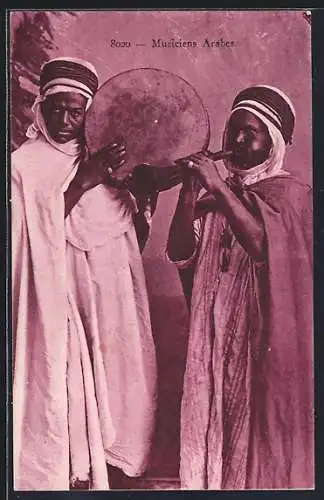 AK Arabische Musiker mit Tambourin und Flöte