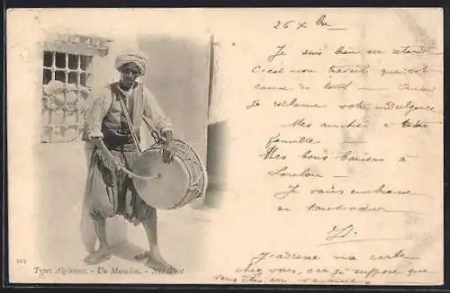 AK Un musicien, Araber mit Trommel