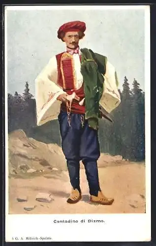 Künstler-AK Dizmo, Contadino, Italiener in Tracht