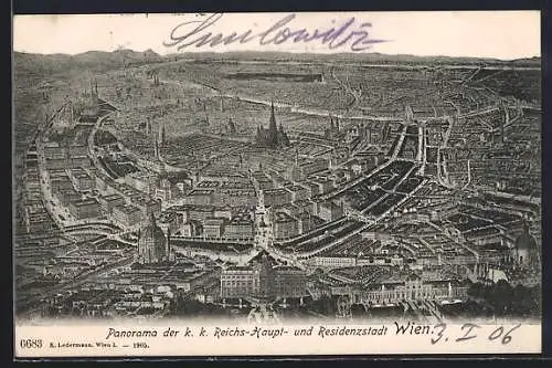 AK Wien, Panorama der k.k. Reichs-Haupt- und Residenzstadt