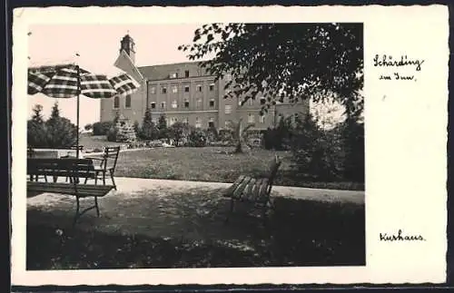 AK Schärding am Inn, Kurhaus mit Terrasse