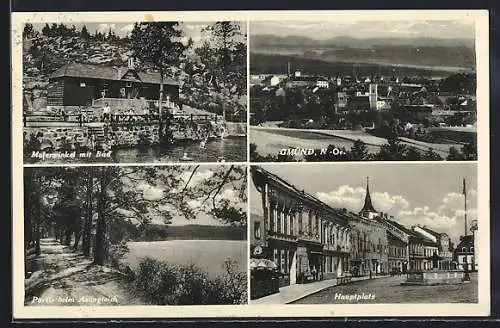 AK Gmünd, Malerwinkel mit Bad, Stadtplatz