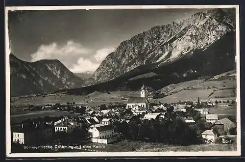 AK Gröbming, Ortsrand und Kirche von der Ferne