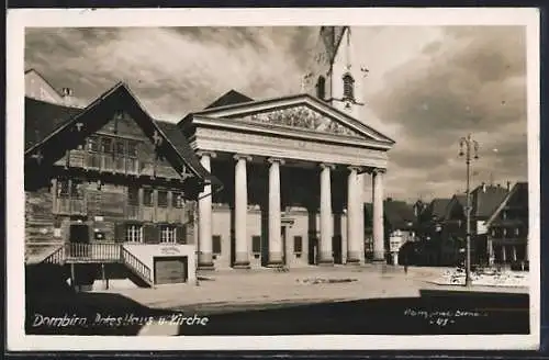 AK Dornbirn, Rotes Haus und Kirche