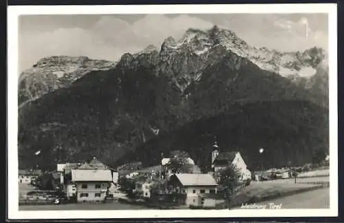 AK Waidring, Ortsansicht mit Bergen