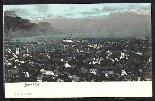 AK Dornbirn, Ortsansicht mit Kirche