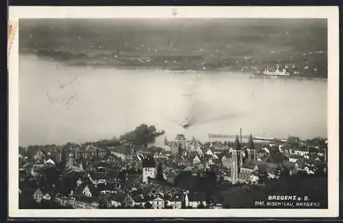 AK Bregenz a. B., Teilansicht vom Flugzeug aus mit Risch-Lau