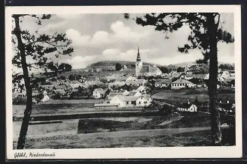 AK Gföhl /Niederdonau, Ortsansicht mit Feldern