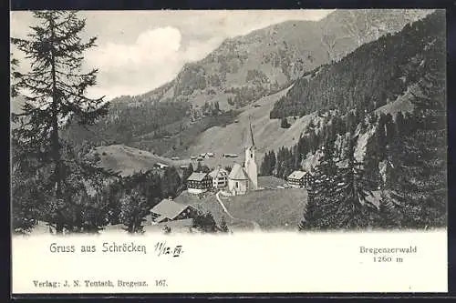AK Schröcken, Bregenzerwald mit Ortsansicht