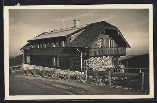 AK Schafberg, Gasthaus Schafbergalpe mit Landstrasse