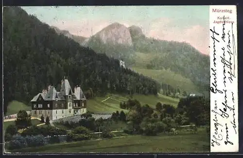 AK Mürzzuschlag, Blick auf das Kaiserliche Jagdschloss