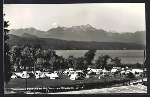 AK Töschling am Wörthersee, Campingplatz mit Mittagskogel