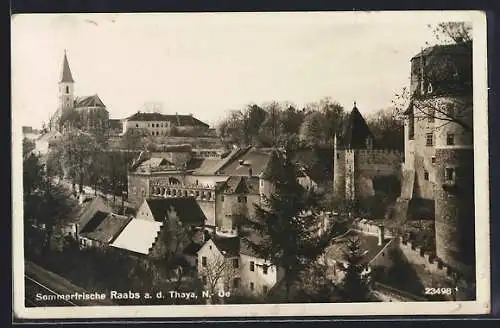 AK Raabs a. d. Thaya, Teilansicht mit Kirchturm