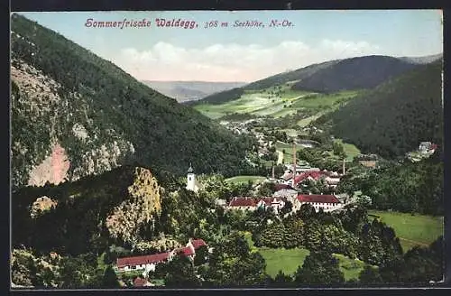 AK Waldegg, Gesamtansicht mit Talblick