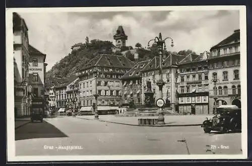 AK Graz, Hauptplatz mit Café Nordstern