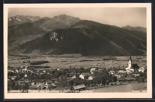AK Uttendorf im Pinzgau, Gesamtansicht mit Scheiblberg u. Zwölferkogel