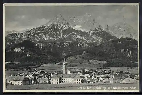 AK Saalfelden, Teilansicht mit Steinernem Meer