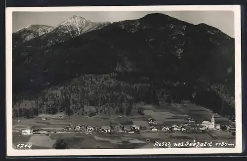 AK Reith bei Seefeld, Teilansicht mit Bergen