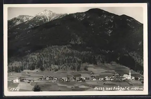 AK Reith bei Seefeld, Teilansicht mit Bergen