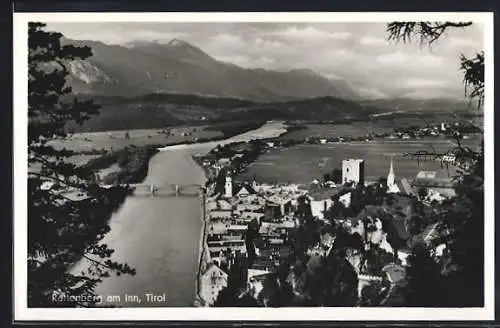 AK Rattenberg am Inn, Teilansicht mit Brücke