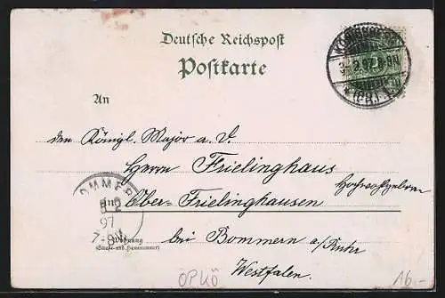 Lithographie Königsberg, Universität, Schlossteich