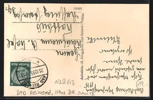 AK Bad Reinerz, Haus Dr. Schulte mit Garten