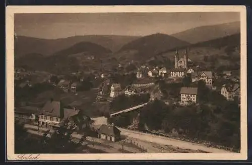 AK Forbach, Ortsansicht aus der Vogelschau