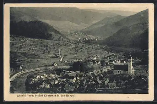 AK Gernsbach, Aussicht von Schloss Eberstein in das Murgtal