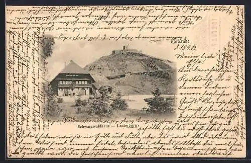 AK Karlsruhe, Gasthaus Schwarzwaldhaus mit Lauterberg