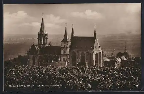 AK Oppenheim a. Rhein, Blick auf die St. Katharinenkirche