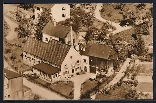 AK Wallefeld /Oberbergischer Kreis, Pension Graf von Plettenberg aus der Vogelschau