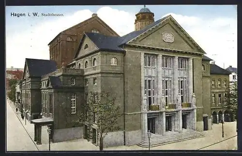 AK Hagen i. W., Blick auf das Stadttheater