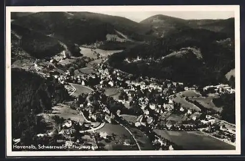 AK Herrenalb /Schwarzwald, Ortsansicht vom Flugzeug aus