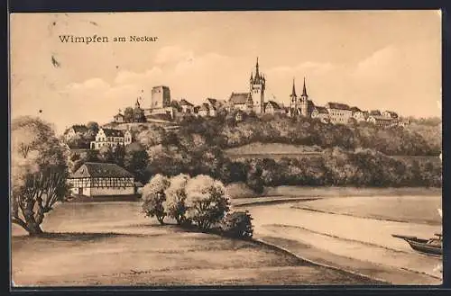 AK Wimpfen am Neckar, Blick auf den Ort