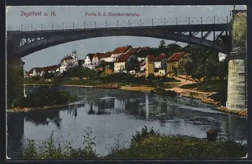 AK Jagstfeld a. N., Partie b. d. Eisenbahnbrücke