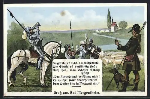 AK Bad Mergentheim, Trinkende Ritter und Schäfer