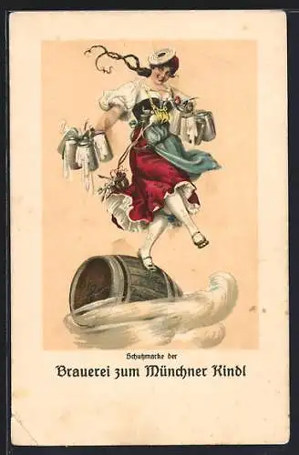 Künstler-AK Frankfurt a. M., 17. Deutsches Bundesschiessen, Schau Alt-Frankfurt - Brauerei zum Münchner Kindl