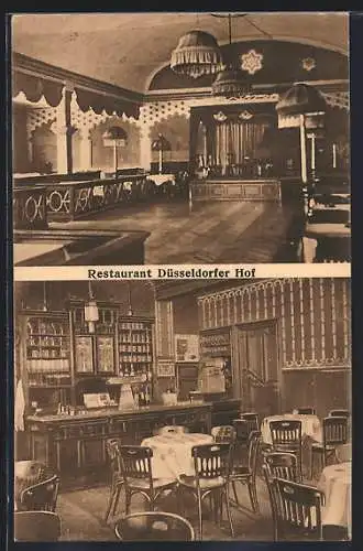 AK Ratingen, Restaurant Düsseldorfer Hof, Innenansichten